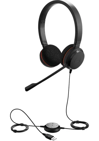 Jabra Evolve 20 SE Duo MS USB Office Kulaklık - Siyah