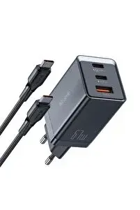 Mcdodo 65W 3 Ports GaN 5 Kablolu Hızlı Şarj Adaptörü + Type-C to Type-C Kablo