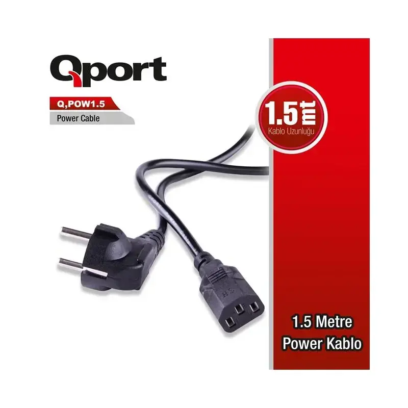 Qport 1.5 m Güç Kablosu