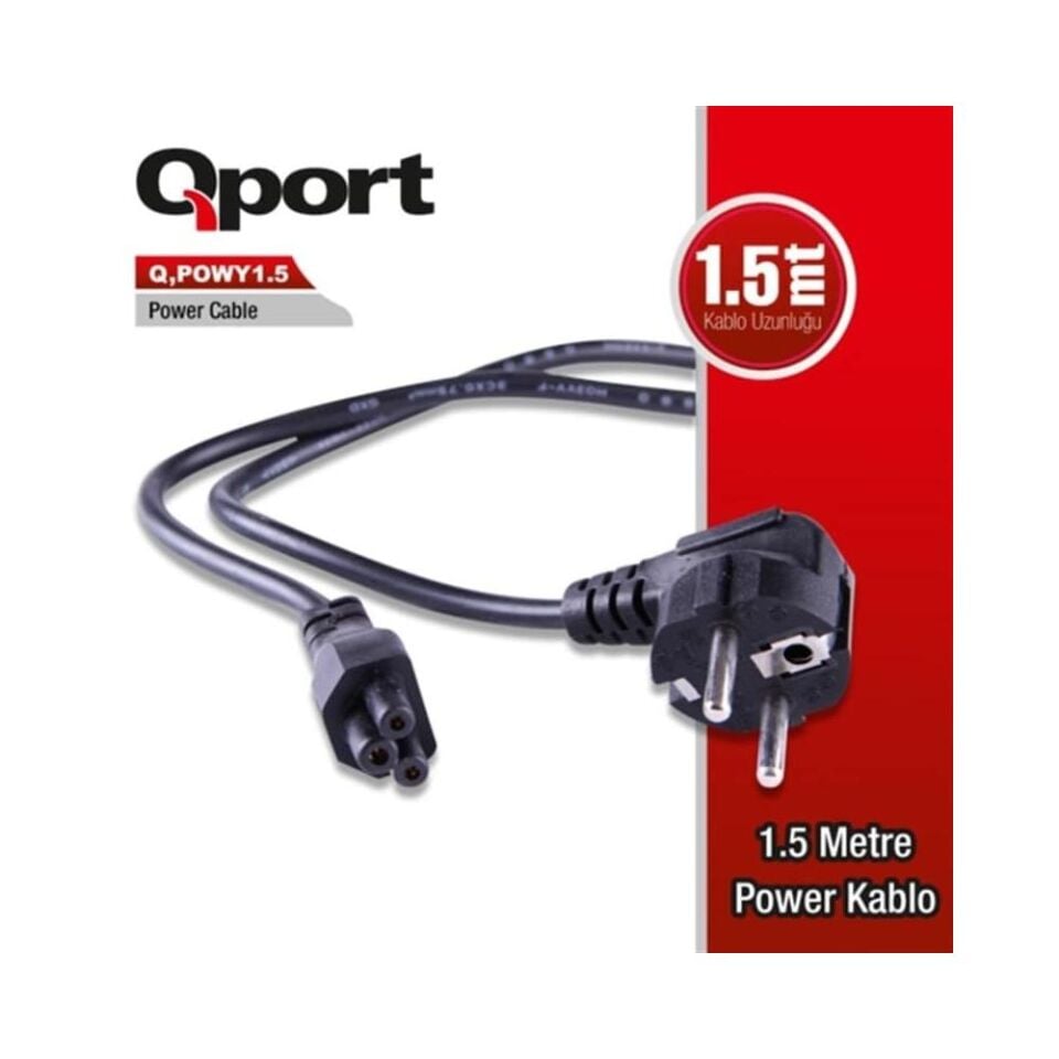 Qport 1.5m Güç Kablosu