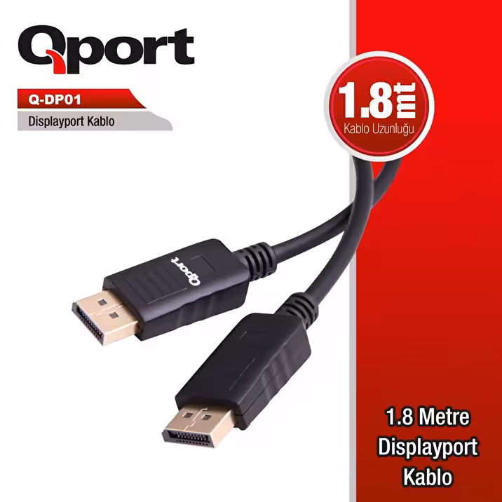 Qport DP to DP 1,8m Kablo