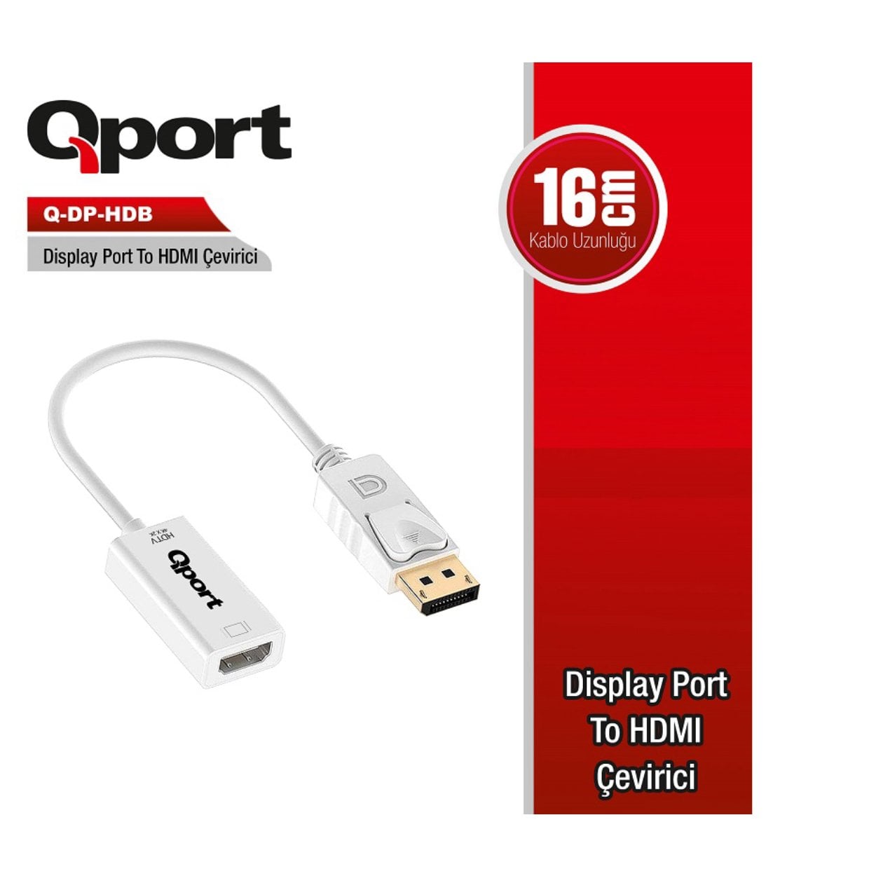 Qport DP to HDMI Dönüştürücü