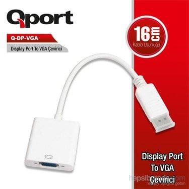 Qport DP to VGA Dönüştürücü