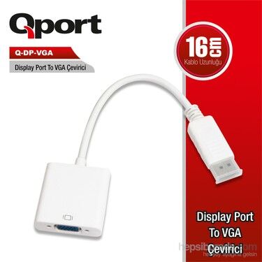 Qport DP to VGA Dönüştürücü