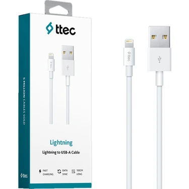 Ttec 1 m USB to Lightning Şarj Kablosu - Beyaz