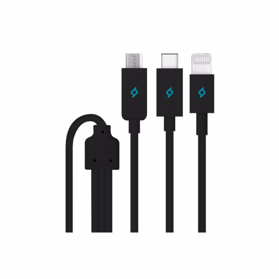 Ttec 1.2 m 3in1 Şarj Kablosu - Siyah